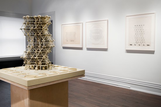 A model of City Tower on display at the 2011 Graham Foundation exhibit “Anne Tyng: Inhabiting Geometry”
