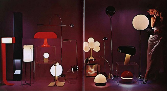 A spread in a 1968 issue of Playboy featuring modern lighting fixtures
