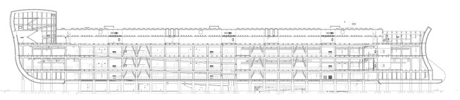 Longitudinal building section