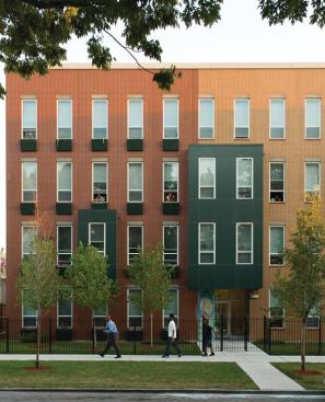The buildings feature two window types set in precast exterior walls.