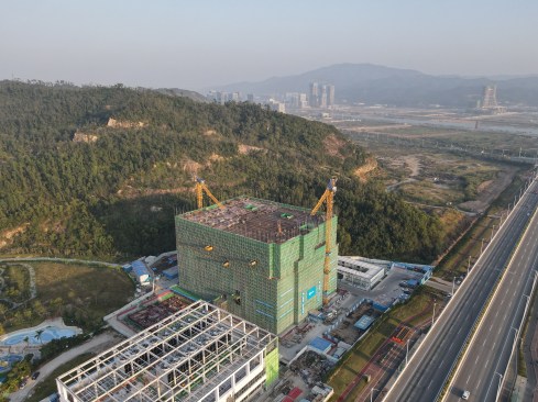 Façade of main structure completed