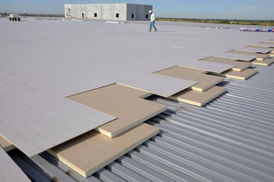 Staggered and offset insulation board joints.