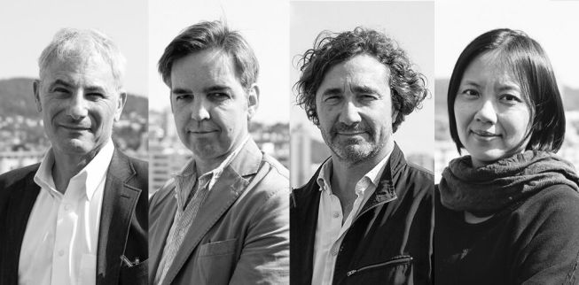 Left to right: Aaron Betsky,&nbsp;Hubert Klumpner, Alfredo Brillembourg, and Doreen Heng Liu were the curators of the 2015 Bi-City Biennale of Urbanism and Architecture in Shenzhen, China.