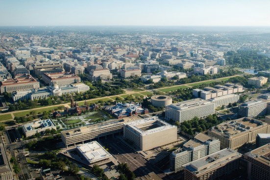 Smithsonian Institution South Campus Master Plan, aerial view, day