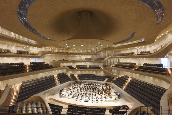 Hamburg : Baustelle Elbphilharmonie . Probe , Probenpremiere in Gro§en Saal , NDR Elbphilharmonie - Orcherster