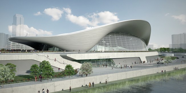 The London Aquatic Center in Legacy mode.