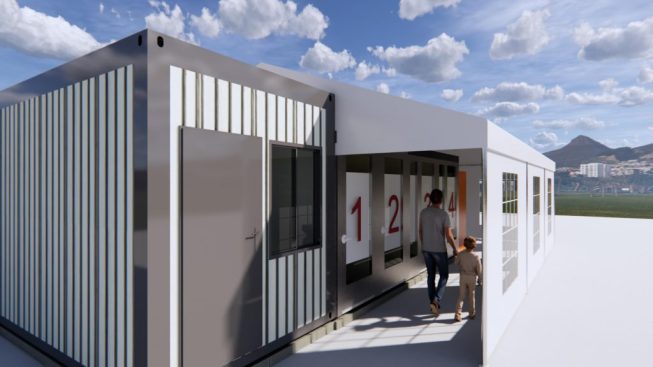 CannonDesign Walk-Through COVID-19 testing facility.
