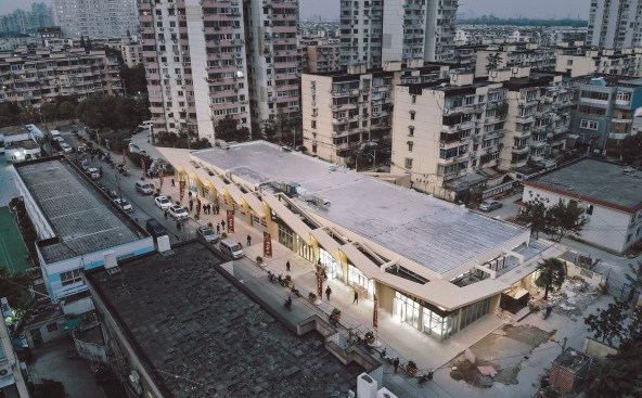 Bird’s-eye view of the site after renovation