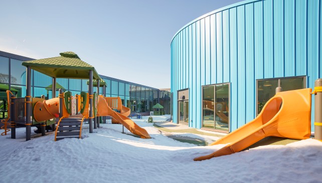 The children's playground, located in an interior courtyard