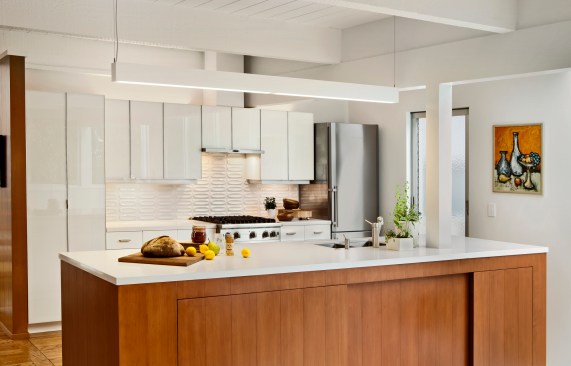 View of the kitchen.