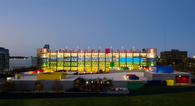 Car Park Three, Chesapeake Energy Corporation, Oklahoma City, 2013, in the background. The company's childcare center, built in 2011, is in the foreground.