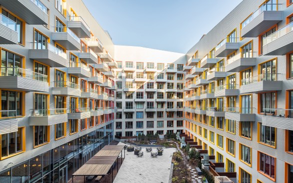 C.R. Laurence GRS Glass Railing System on Rheingold balconies.