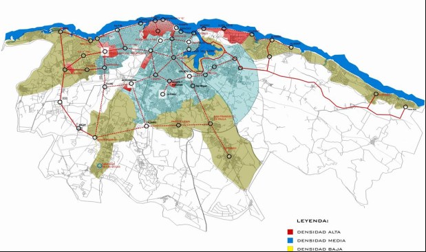 A density map from&nbsp;P&eacute;rez Hern&aacute;ndez's Havana master plan project&nbsp;