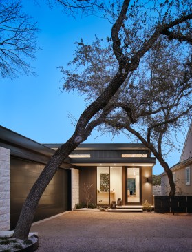 Front Entry Exterior, Inverse House by Matt Fajkus Architecture