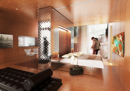 Residential unit configured for sleeping.