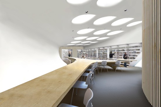North end of library. 