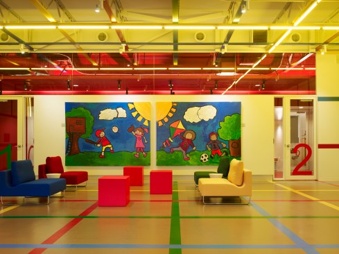 Main entry lobby with secure entry doors 1 and 2