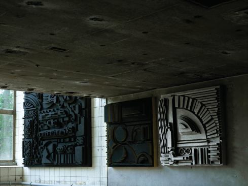 Design Academy Eindhoven graduate Niek Pulles rehabilitated the common acoustic panel by carving anechoic foam into the shape of Classical-style door jambs and other architectural details to create contemporary, sound-dampening, tapestries. 
heyniek.com