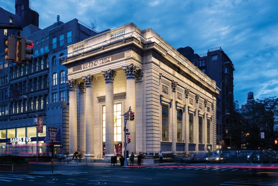 The Daryl Roth Theatre sits on a narrow site at the corner of  East 15th Street and Union Square East, across from Union Square in New York City.