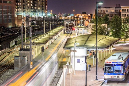 A bus stop at Union Station