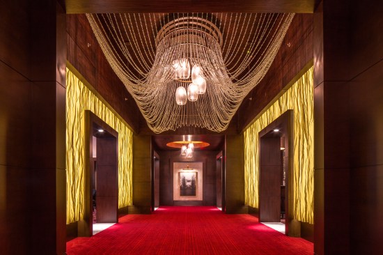 The VIP lounge sets itself apart with a grand entrance inspired by the gates of Buckingham Palace.