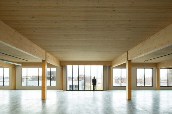 Inside T3 North Loop, in Minneapolis, pre-occupancy. Its current tenants include Amazon and the fitness studio Bar Method.