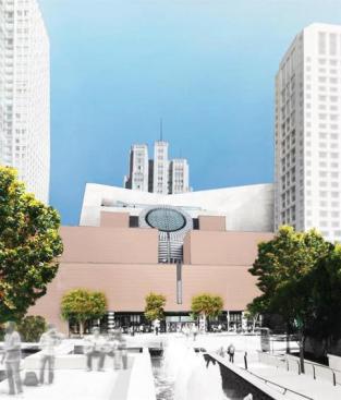View of addition over the existing Mario Botta–designed building (2012)