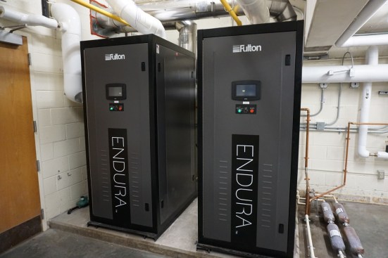 CMTA replaced the gym’s old oil-fueled boilers with two propane-fired condensing boilers that serve the facility’s hydronic HVAC system.