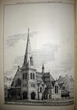 This February 1876 issue of the American Architect and Building News features First Church, Boston, by the architects Ware & Van Brunt.&nbsp;The Library of Congress lacks the early issues of this important architectural periodical.