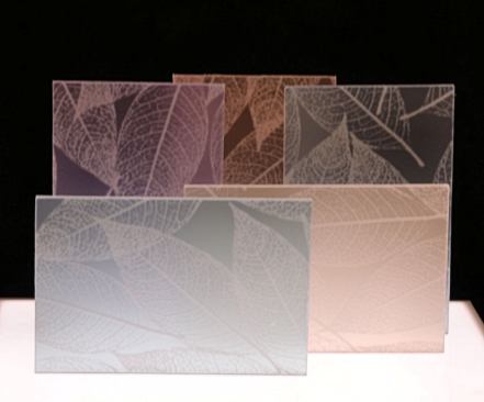 Duo-Gard  The manufacturer’s decorative panels now come in a variety of new designs, including the Sunset Collection (shown). Made from 100 recyclable content, the panels come in 4-foot-by8-foot sheets in two thicknesses—1/8 and &frac14; inch—and can be used for a variety of architectural applications including cabinet doors and walls. 
www.duo-gard.com.