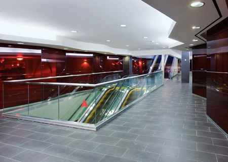 9300 Series escalators Schindler schindler.com ? Three modular escalator packages available, including 9300AE-Transport for low-rises, 9300AE for high requirements and high-rises; and 9300 for medium requirements ? Package includes pre-engineered solutions to cover most applications ? Different coloration options for treads, belts, and siding ? Escalators can be specified and configured to installations with rises as high as 13 meters ? Energy-saving features available to help reduce running costs ? All options engineered for high capacity and traffic