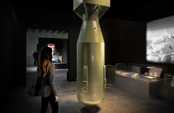 One of the exhibition sections presents the Little Boy
atomic bomb in full scale.