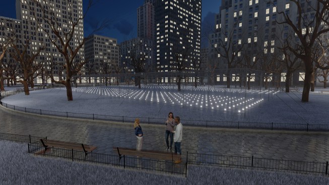 Erwin Redl, Proposal for Whiteout, 2017. Steel and animated white LEDs, dimensions variable.