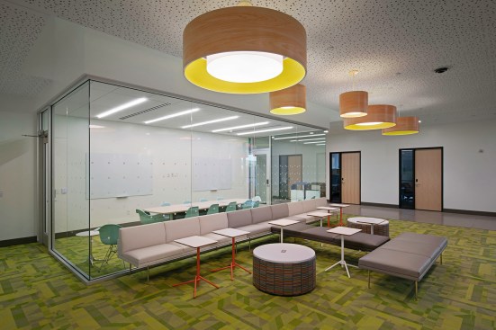 In response to programmatic objectives, the building provides an environment that fosters regular and chance interactions, communication, and collaboration among students, educators, and staff. 