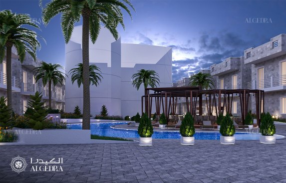 Landscape and architecture design of hotel