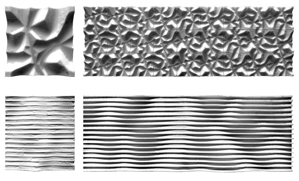 This proposed panelized façade system features square cast-concrete-molded units that create undulating patterns when configured in different orientations.
