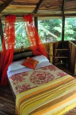 A bedroom in the Mis Ojos treehouse.&nbsp;