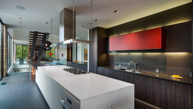 Walker Road modern design home open plan kitchen