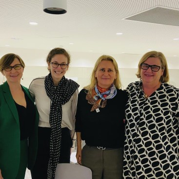 Author Lisa Richmond (far right)  with colleagues Lindsay Baker (ILFI), Lori Ferries (Architecture 2030) and Anne DeKeukelaere.