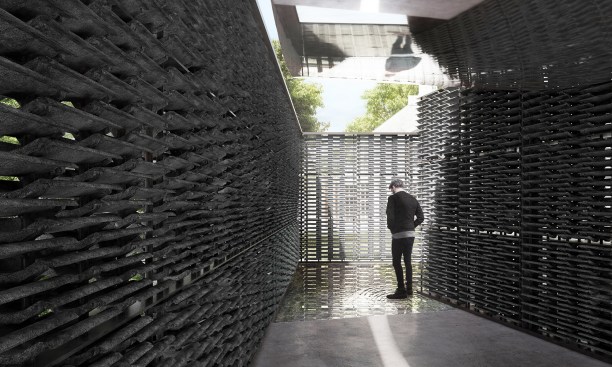 Serpentine Pavilion 2018 Designed by Frida Escobedo, Taller de Arquitectura, Design Rendering, Interior View 