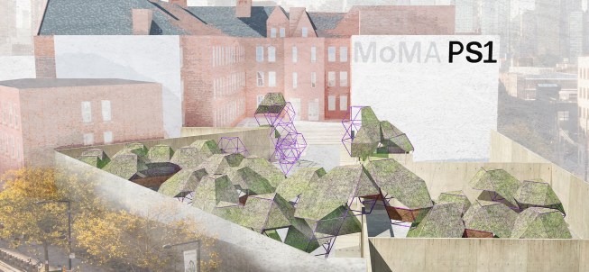 For its MoMA PS1 finalist submission, Low Design Office proposed modular bamboo elements that range in size from architectural components to furniture in order to encourage “interspecies interaction with the city and one another.”  