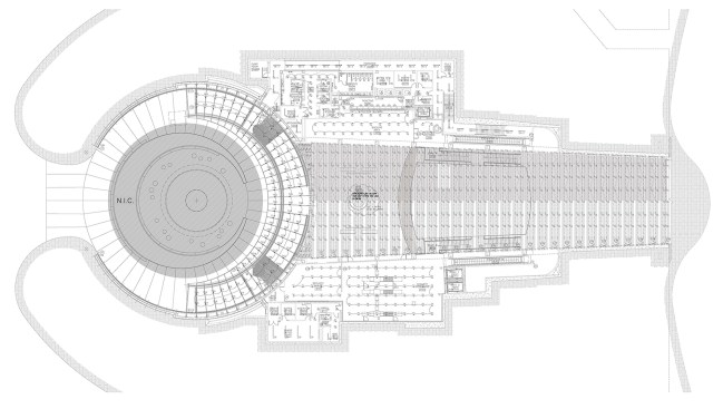 Reflected ceiling plan, main entry level, Gateway Arch Museum and Visitor Center