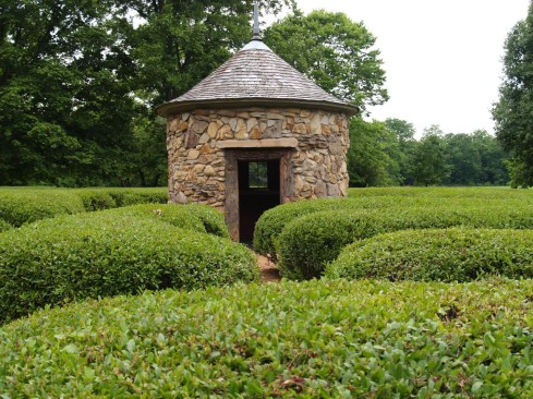 A 1930s-era reconstruction of a labyrinth and grotto originally built by the Harmonist Society