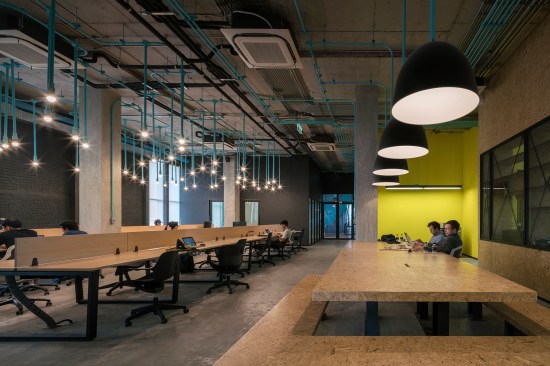 Upper-level co-working space
