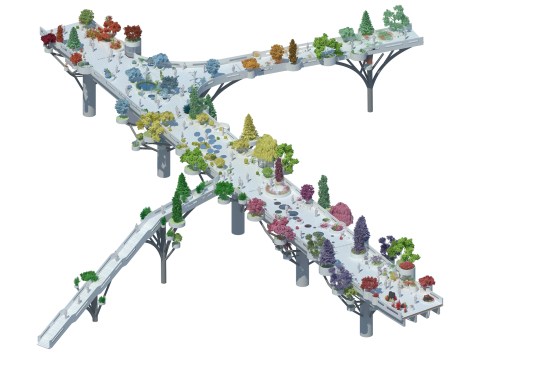 In the future, the overpass will evolve with new plants and new activators so as to become an ‘urban nursery’, rearing trees for the surrounding districts.