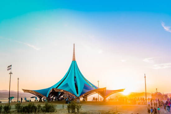 Lilikoi, a 76-foot-tall tent designed by Do LaB with the muralist Xavi Panneton