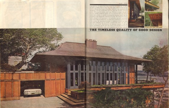 John Marsh Davis’s Harrison Avenue Residence in Sausalito, Ca., featured in “The Timeless Quality of Good Design,” in Ca. Home, July-August, ca. 1962. Courtesy of BCV Architecture + Interiors.