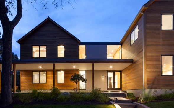 Lake House, sited on 77 acres in Vernon, N.J., reorients structure upon an existing footprint to direct views over a new courtyard to the lake.
