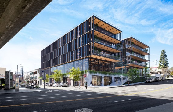 As one of the first major CLT office buildings in Los Angeles, the 843 N. Spring Street project, by LEVER Architecture, is made up of office and retail space, a garden courtyard, an amenity deck, and below-grade parking, and it set a goal of pushing the boundaries of sustainable mass timber construction at scale.