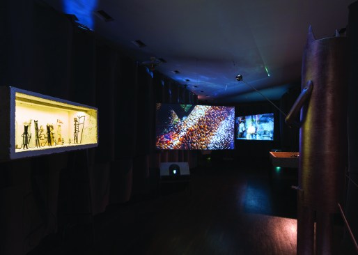 Video installations and pieces from workshops by Tapio Snellman and Madelon Vriesendorp. &nbsp;